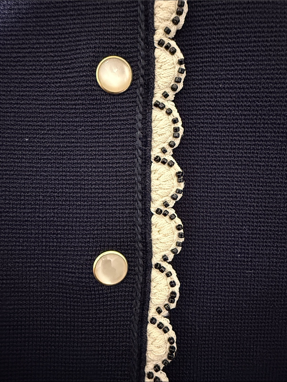 Sandro navy bandage a line skirt with white and navy trim Size EU 36 (US 4) - Picture 8 of 8